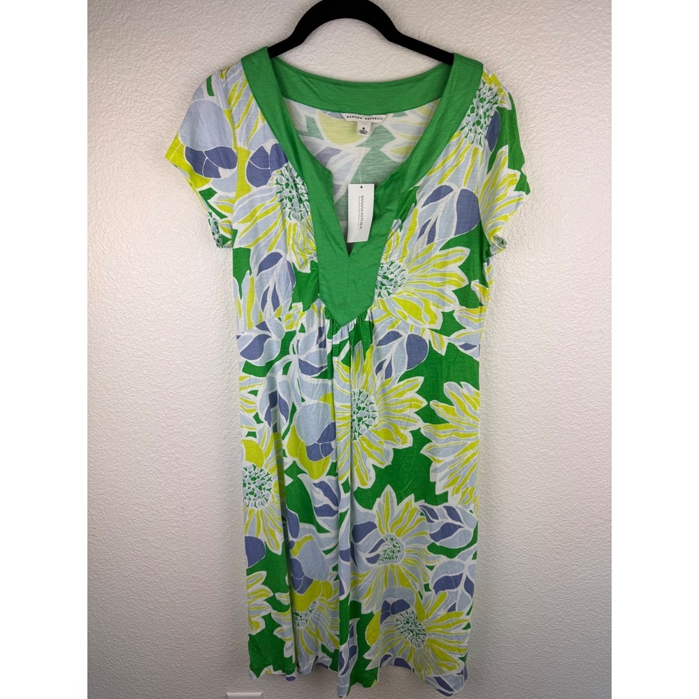 NWT Banana‎ Republic Floral Dress Resort Tropical Coastal Cottagecore Retro M